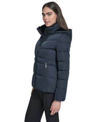 Women's Faux-Fur-Lined Hooded Puffer Coat