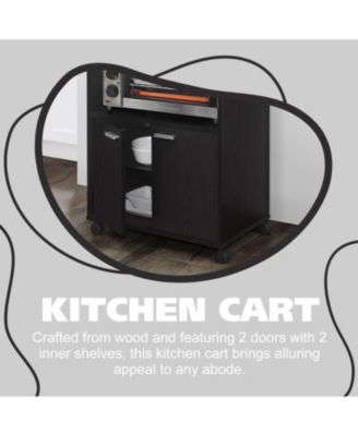 Ayla 2-Door Kitchen Microwave Cart