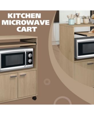Byron 2-Door  Laminate Wood Kitchen Microwave Cart