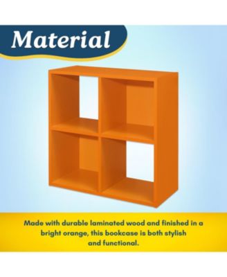 4-Cube Children's Bookcase, Kids Toy Storage Shelf Organizer for Playroom, Bedroom, Nursery School