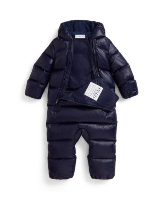 Baby Boys Letterman Down Hooded Bunting