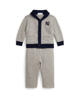 Polo Ralph Lauren - Baby Boys 2-Piece Vintage Yankees Fleece-Knit Cardigan and Pants Set