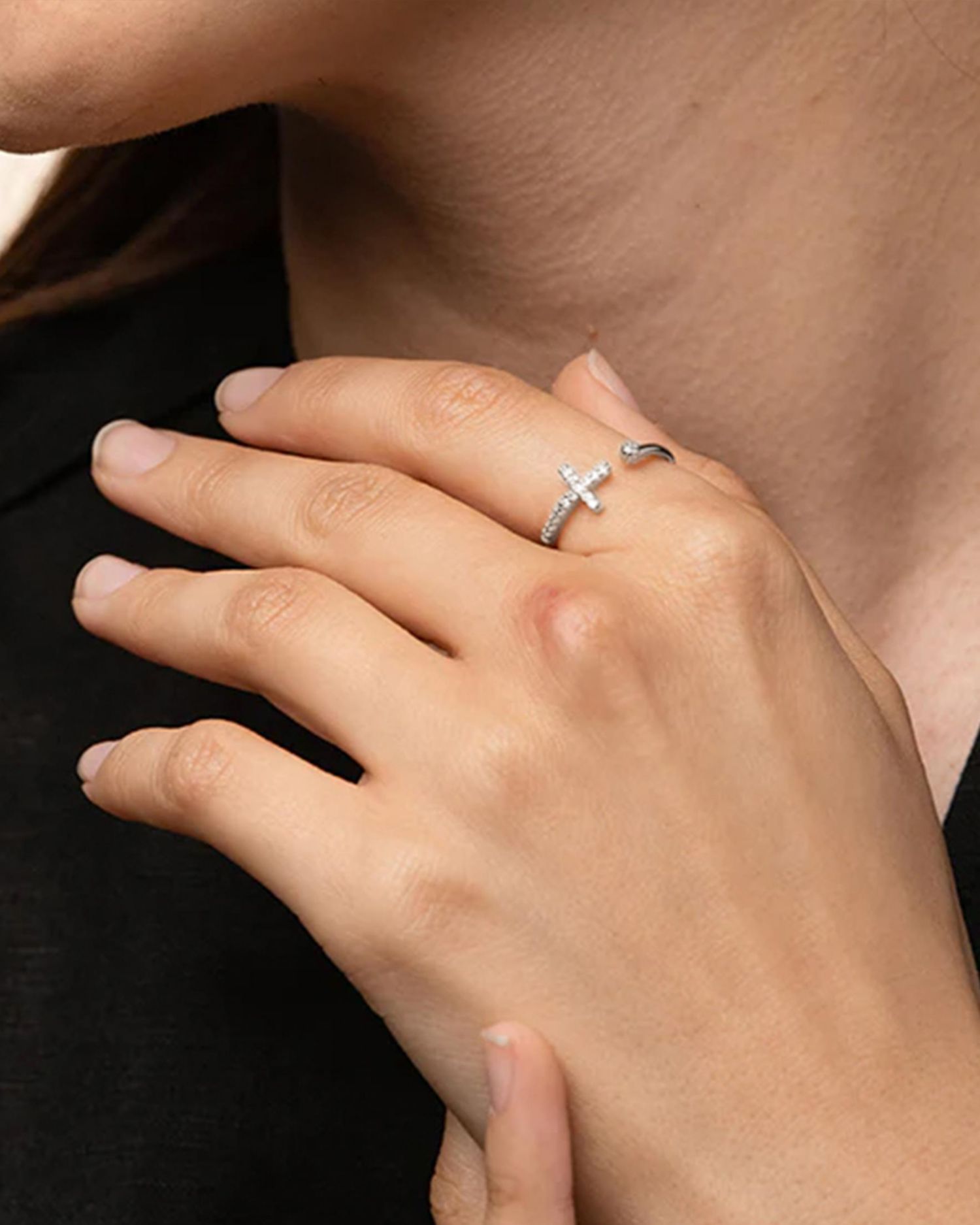 14k Gold Plated Cross Ring Faith Jewelry Dainty Trendy Everyday