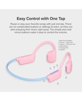 Headphones Airwaves  Air Conduction Open Ear Wireless Bluetooth Headphones with Mic for Kids 4-12, 85dB Safe Limit, Durable, IPX5 Waterproof