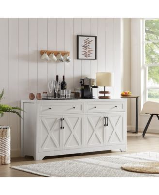 CASAINC 61" White Freestanding Base Kitchen Cabinet