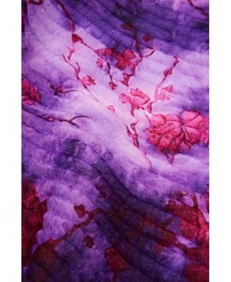 Women's Crinkled rectangular floral scarf
