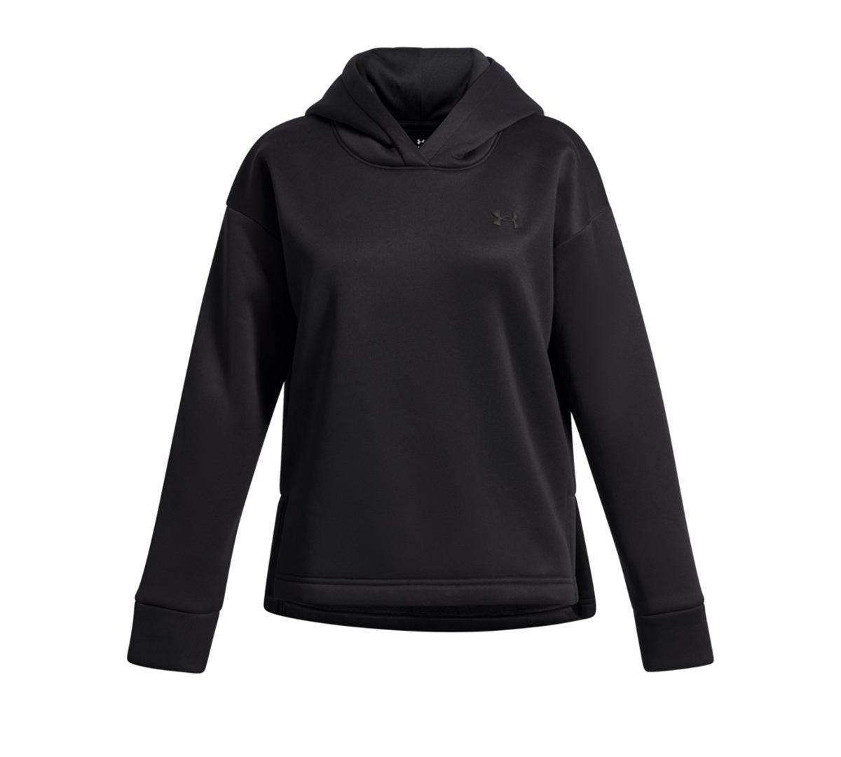 Under Armour Big Girls Fleece Long Sleeve Hoodie In Black