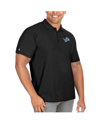 Antigua - Men's Black Detroit Lions Big Tall Legacy Pique Polo Shirt