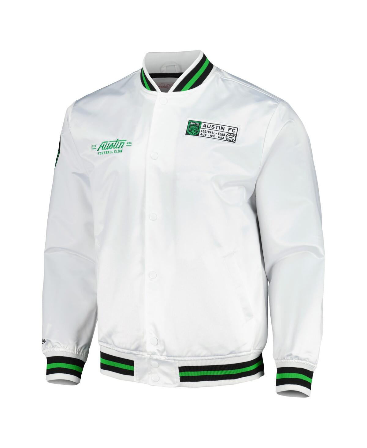 Mitchell & Ness Men's White Austin Fc City Full-snap Satin Jacket In White