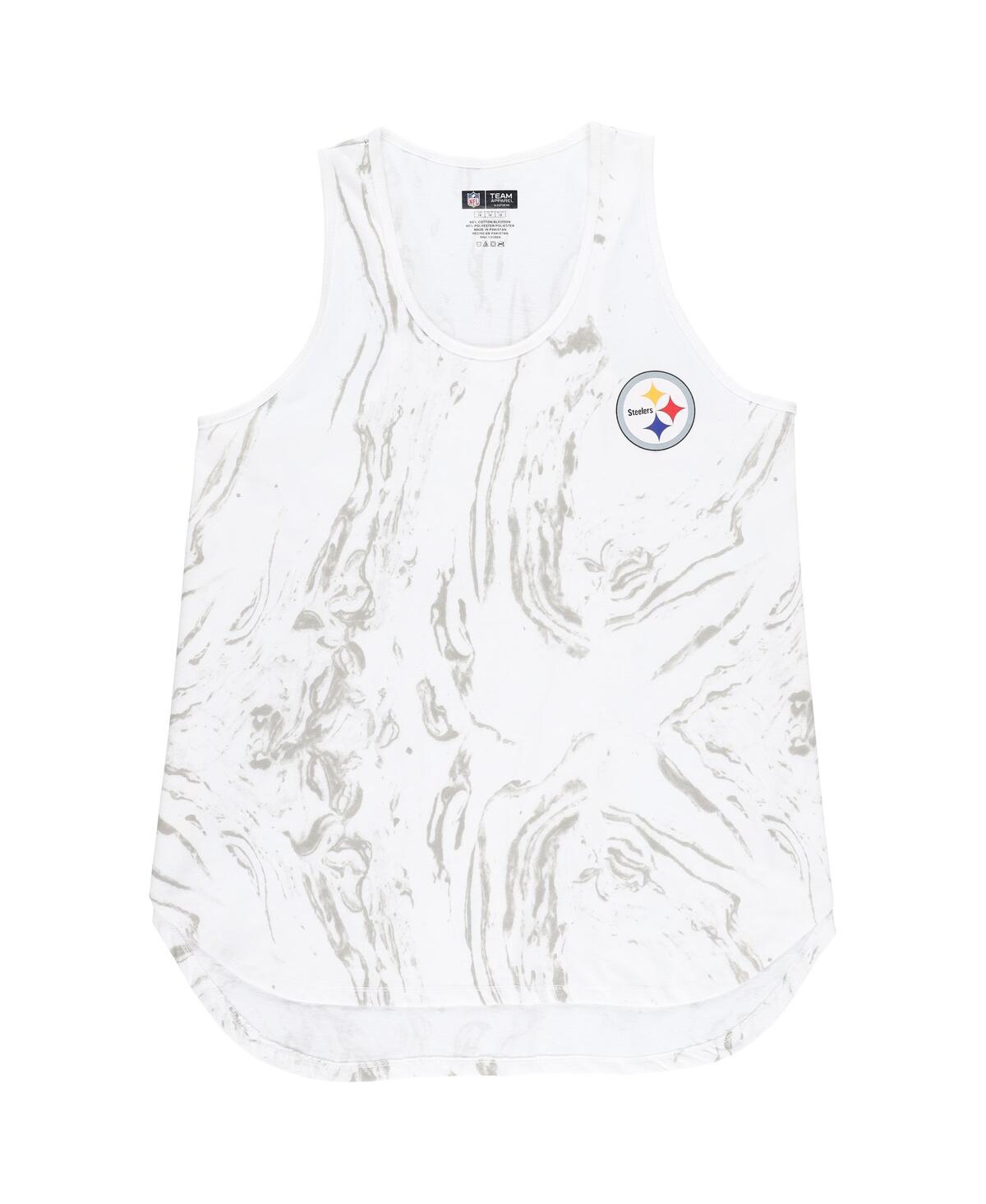 Concepts Sport Women's White Pittsburgh Steelers Plus Size Quartz Tank Top And Shorts Set In White