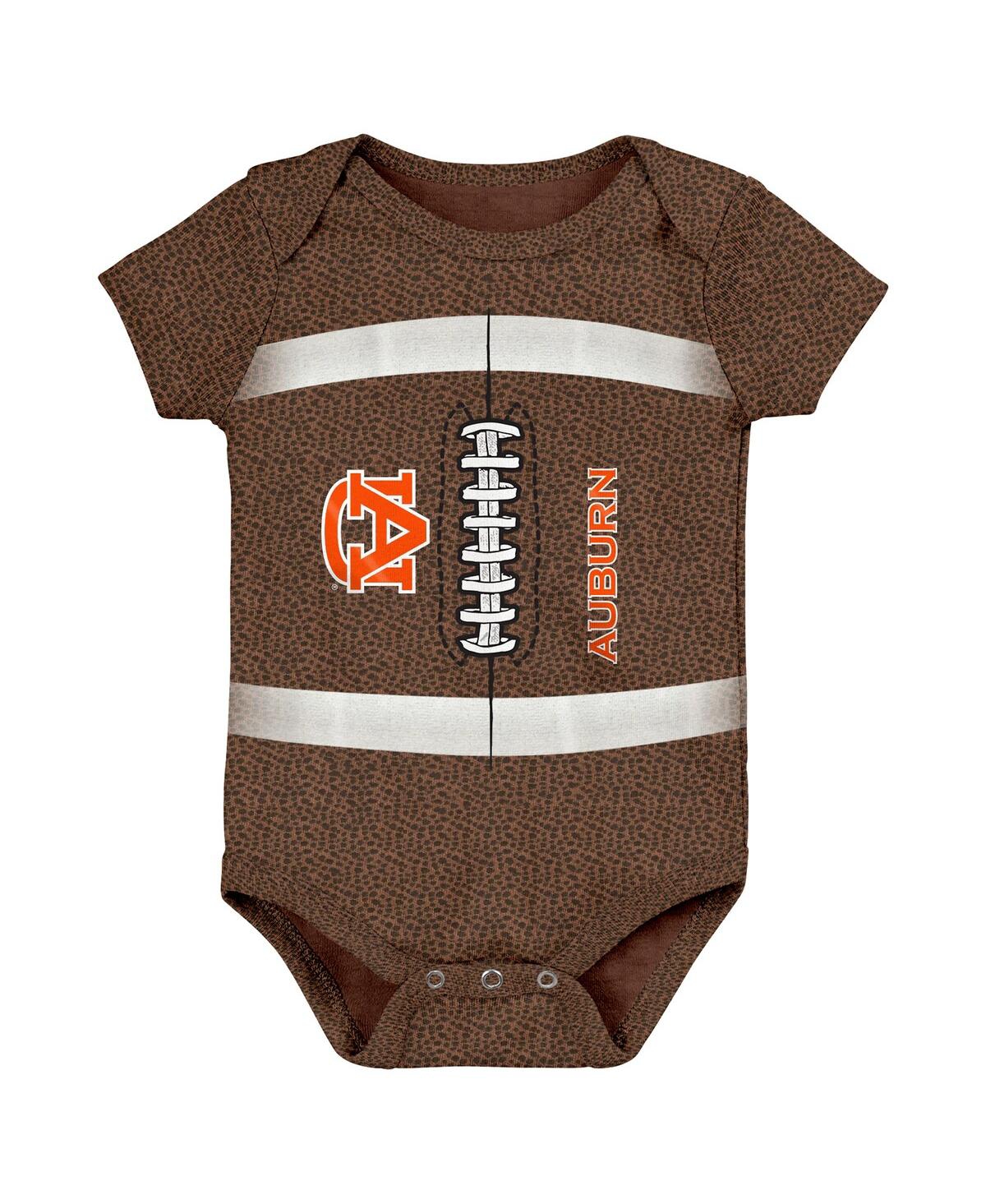 Outerstuff Baby Boys And Girls Brown Auburn Tigers Catch Me Football Bodysuit In Brown