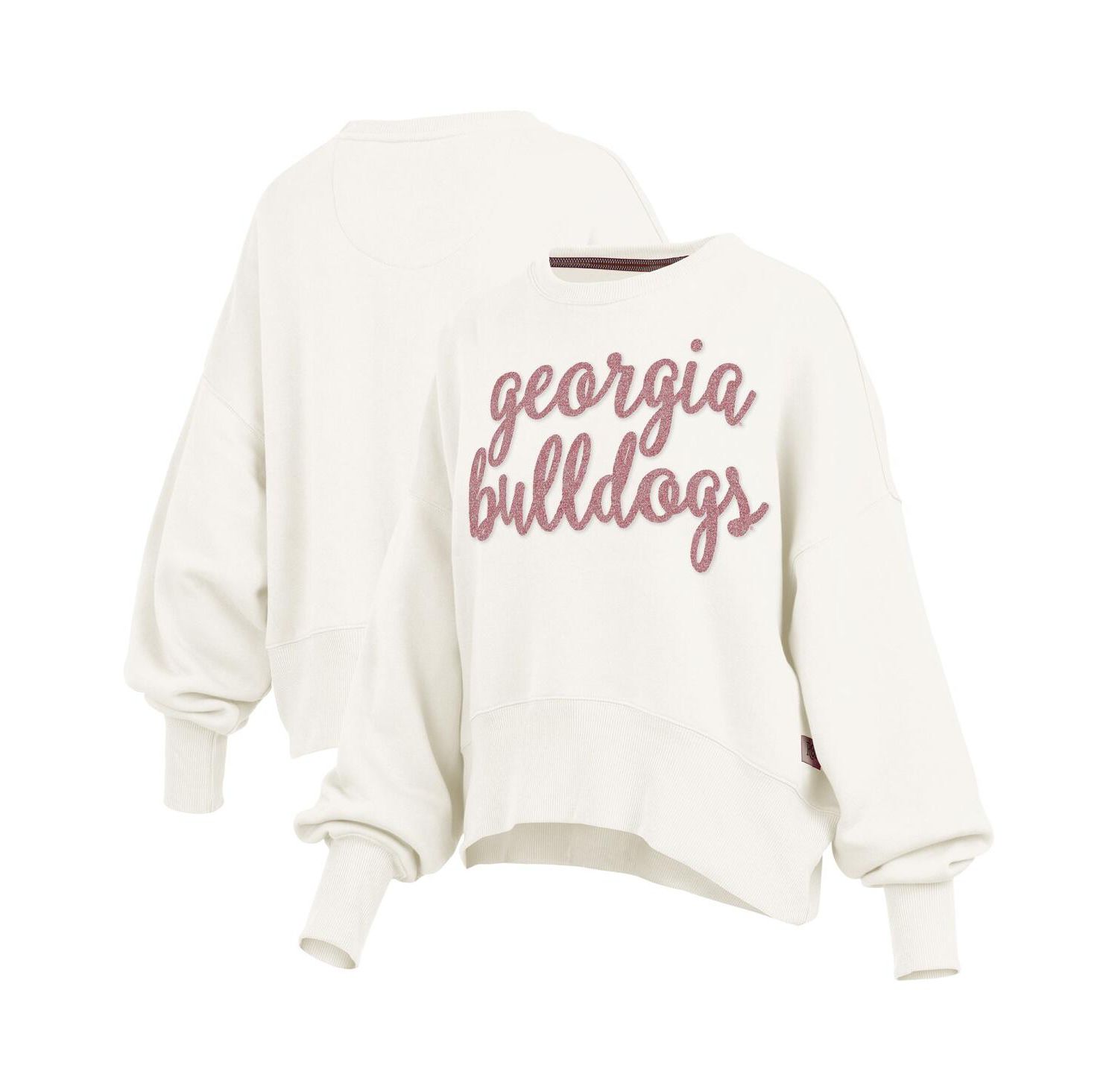 Women's Cream Georgia Bulldogs Chelsea Oversized Pullover Sweatshirt
