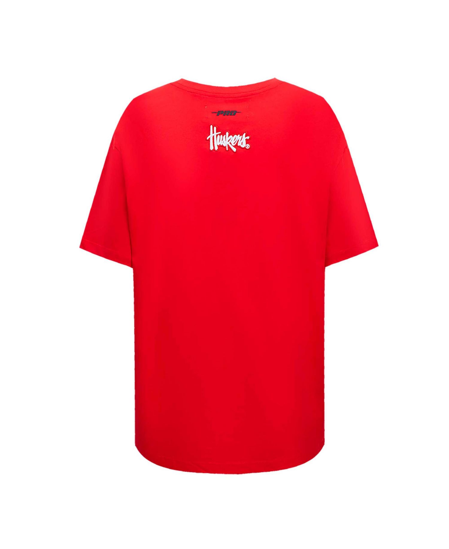 Women's Scarlet Nebraska Huskers Script Tail Oversized Boyfriend T-Shirt