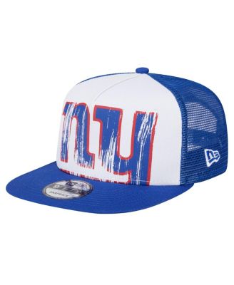 New Era - Big Boys and Girls White/Royal New York Giants Distressed 9FIFTY A-Frame Snapback Hat