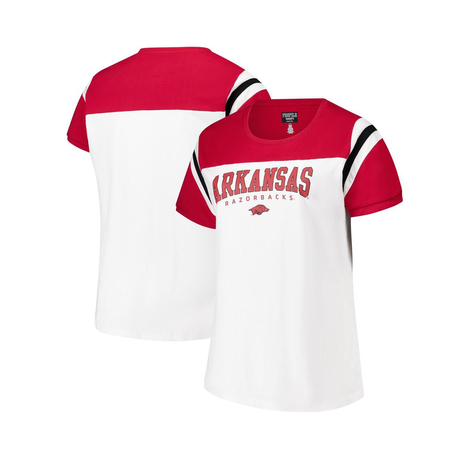 Women's White Arkansas Razorbacks Plus Size Winning Gear T-Shirt