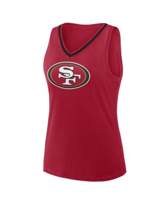 Women's Scarlet San Francisco 49ers Plus Size Stellar Win V-Neck Tank Top