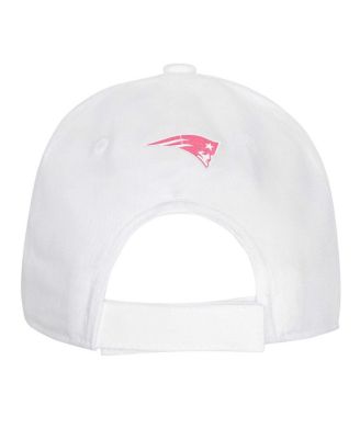 Big Girls New England Patriots All White Structured Adjustable Hat