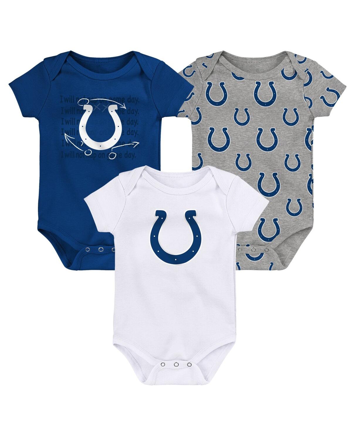 Outerstuff Baby Boys And Girls Indianapolis Colts Team Starter Bodysuit Set, 3-pack In Blue