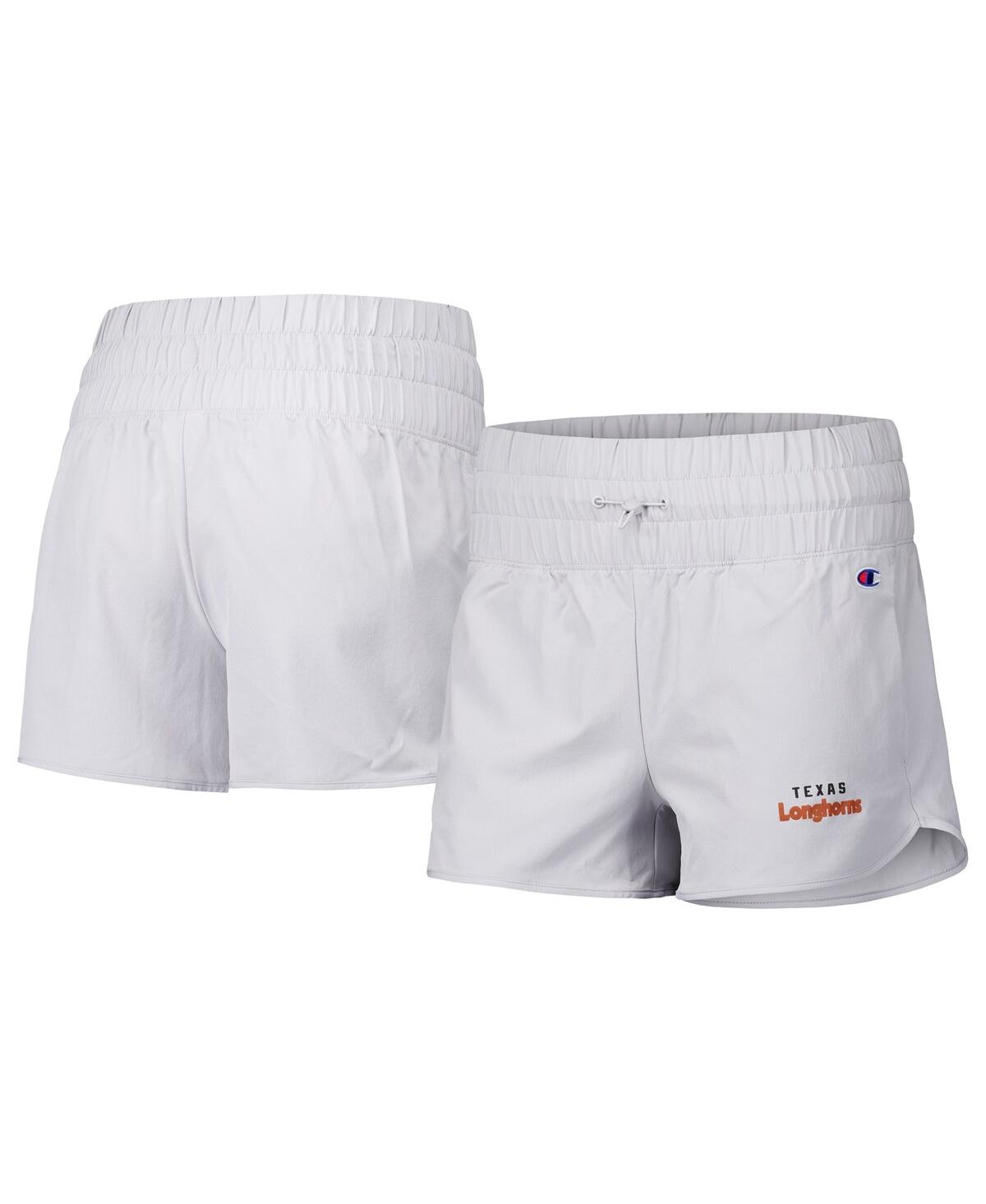 Champion Women's Silver Texas Longhorns Tailgate Her Woven Shorts In Gray
