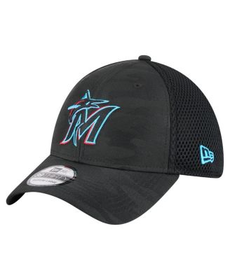 New Era - Big Boys and Girls Black Miami Marlins Camo 39THIRTY Flex Hat