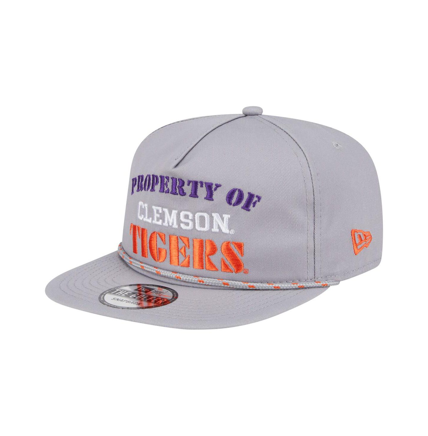 Мужская кепка New Era Gray Clemson Tigers Golfer Vintage Adjustable Hat — фото 2