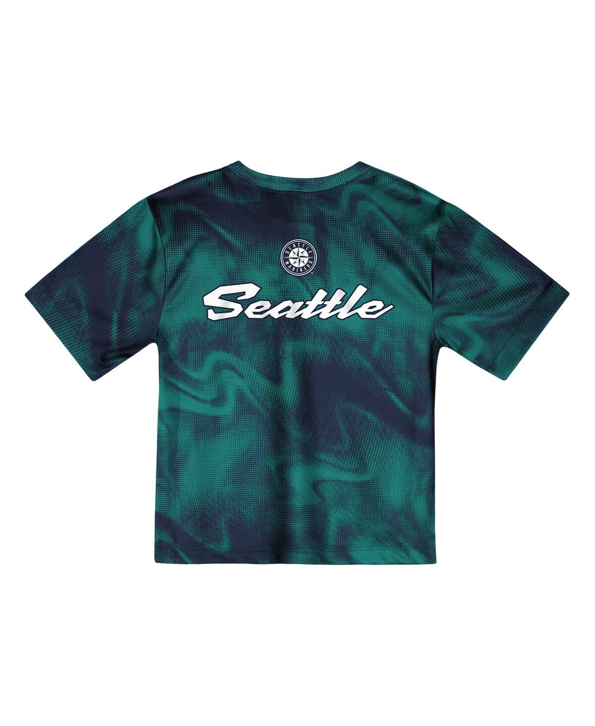 Outerstuff Toddler Teal/navy Seattle Mariners Pinch Hitter Infielder T-shirt And Shorts Set In Green