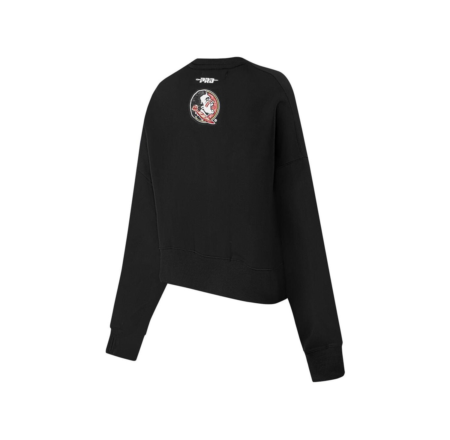 Women's Black Florida State Seminoles Sequin Boxy Cropped Pullover Sweatshirt