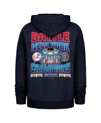 Men's Navy New York Yankees 2000 World Series Champions Showcase Backer Pullover Hoodie