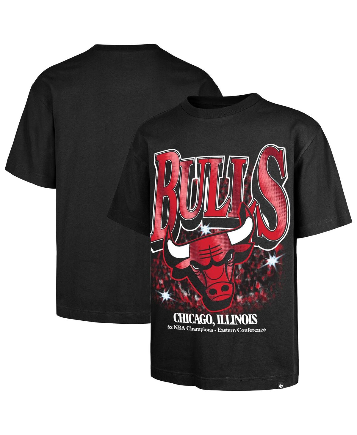 47 Brand '47 Black Chicago Bulls Past Champs Collection Flashbulb Foundation T-shirt In Black