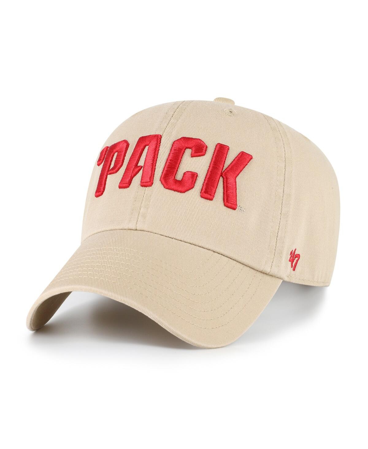 47 Brand '47 Khaki Nc State Wolfpack Clean Up Adjustable Hat In Brown