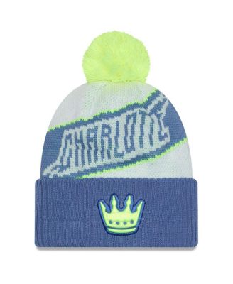 New Era - Men's White Charlotte FC 2025 Jersey Hook Cuffed Knit with Pom Hat