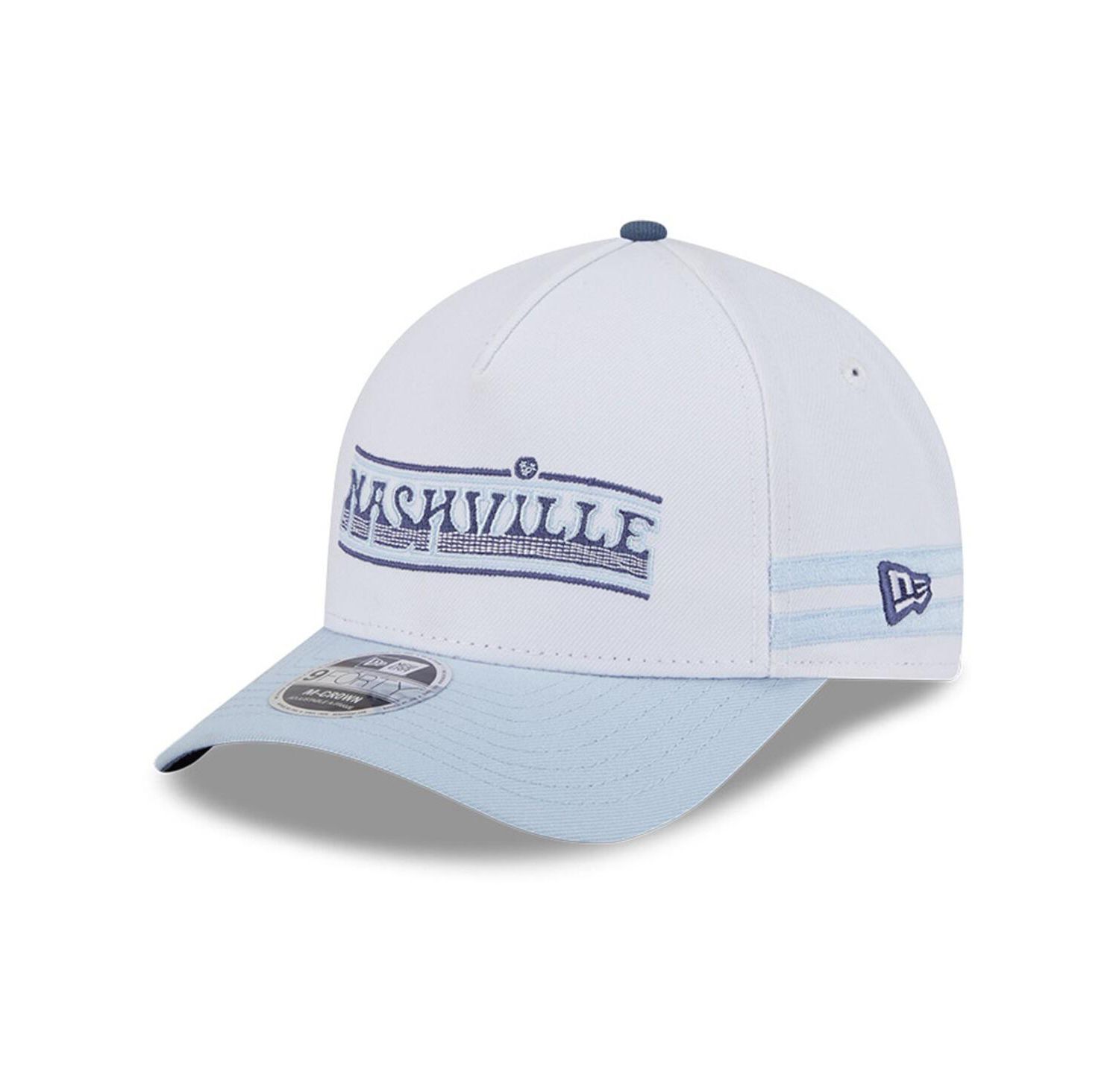 Men's White/Light Blue Nashville SC 2025 Jersey Hook 9FORTY M-Crown Adjustable Hat