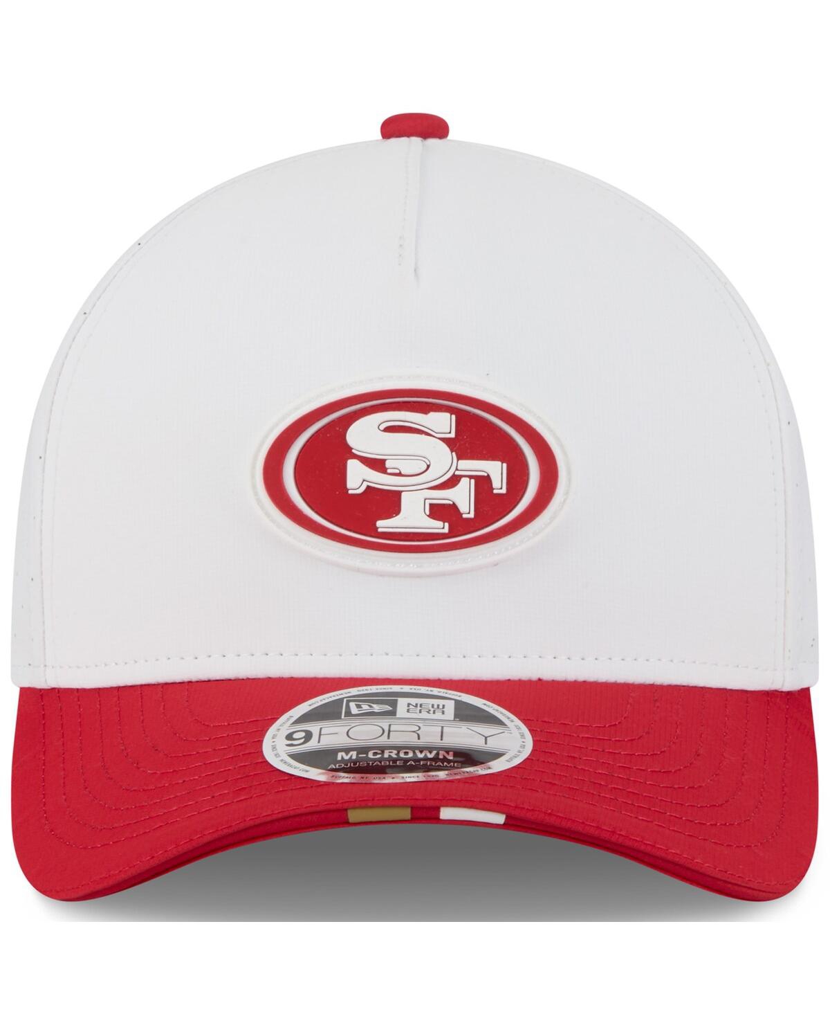 New Era Big Boys And Girls White/scarlet San Francisco 49ers 2025 Nfl Training Camp A-frame 9forty Adjustabl In White