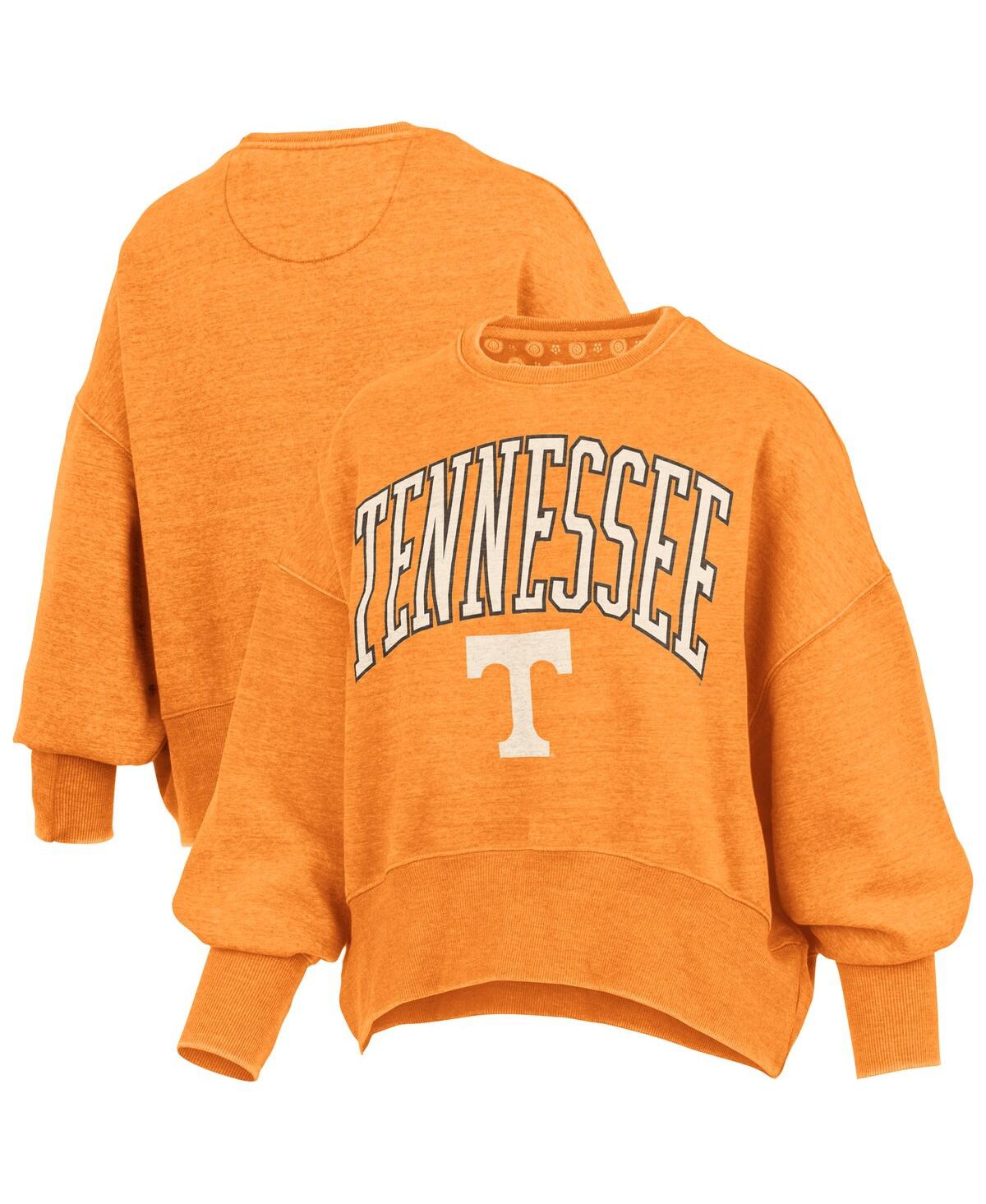 Pressbox Women's Tennessee Orange Tennessee Volunteers Oversized Waist-length Crewneck Sweatshirt