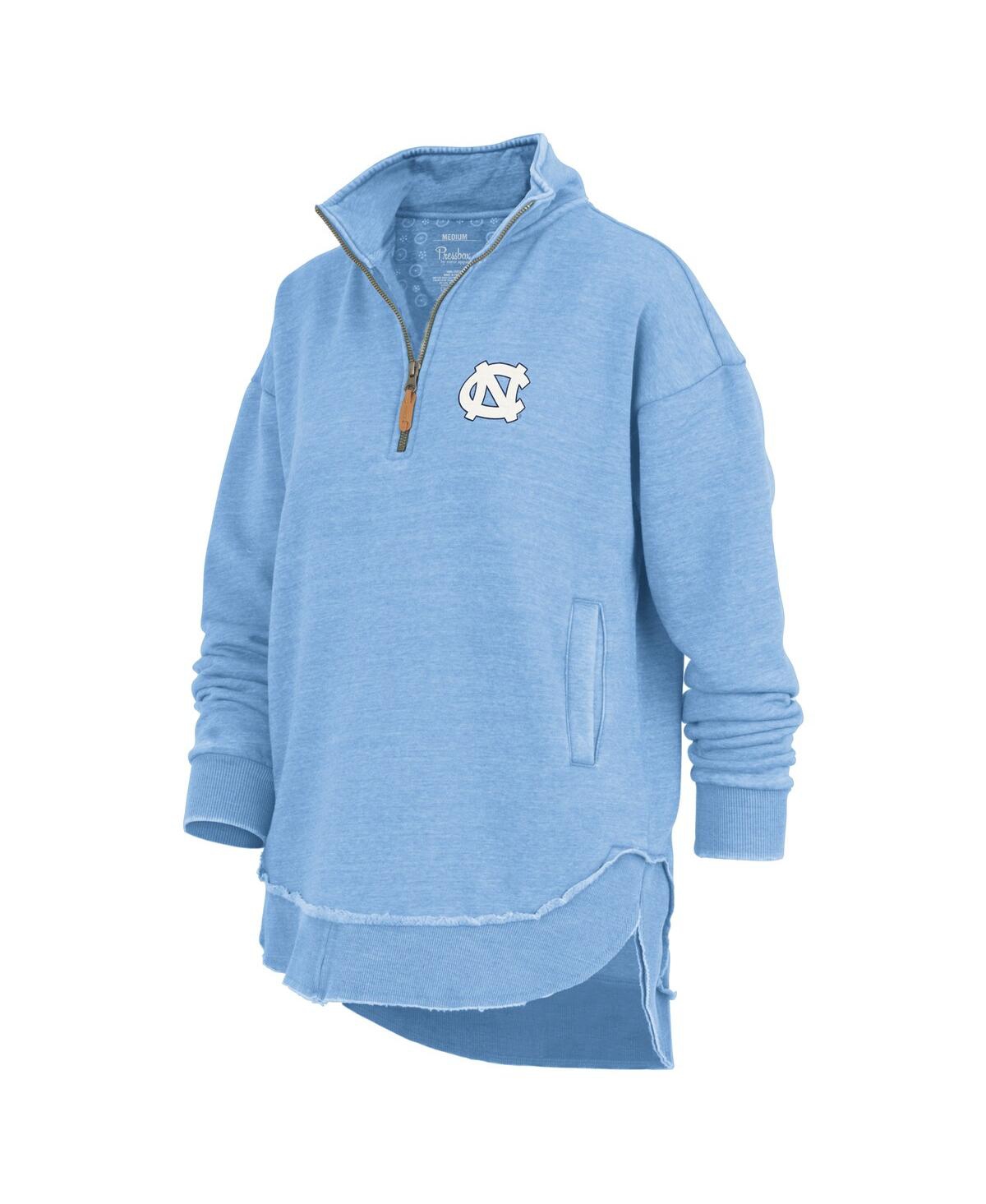 Pressbox Women's Light Blue North Carolina Tar Heels Northfork Sojourn Poncho Quarter-zip Sweatshirt In Blue