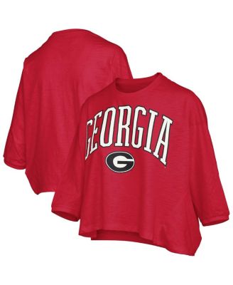 Pressbox - Women's Red Georgia Bulldogs Midi Arch Over Logo Oversized T-shirt