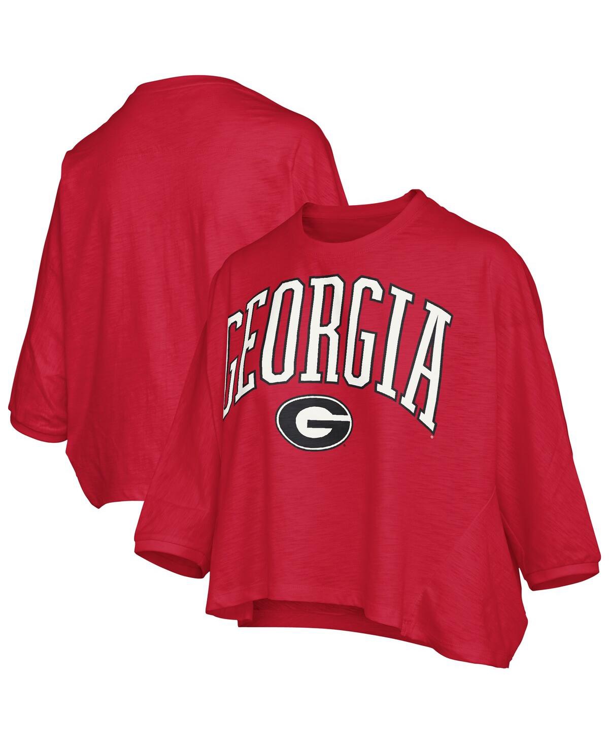 Pressbox Red Georgia Bulldogs Midi Arch Over Logo Oversized T-shirt In Red