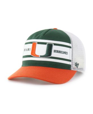 '47 Brand - Big Boys and Girls Green/Orange Miami Hurricanes Super Stripe Hitch Adjustable Trucker Hat