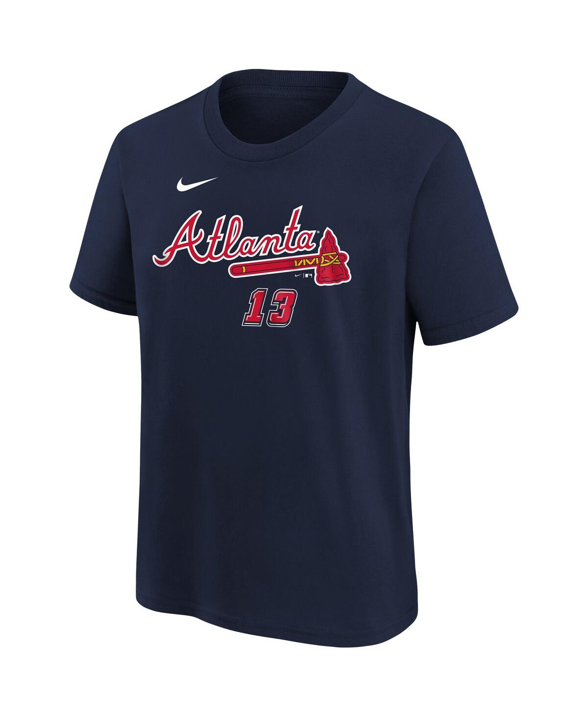 Nike Preschool Ronald Acuna Jr. Navy Atlanta Braves 2025 Mlb Speedway Classic Name Number T-shirt In Blue