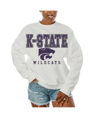 Gameday Couture - Women's White Kansas State Wildcats Freestyle Fleece Pullover Sweatshirt