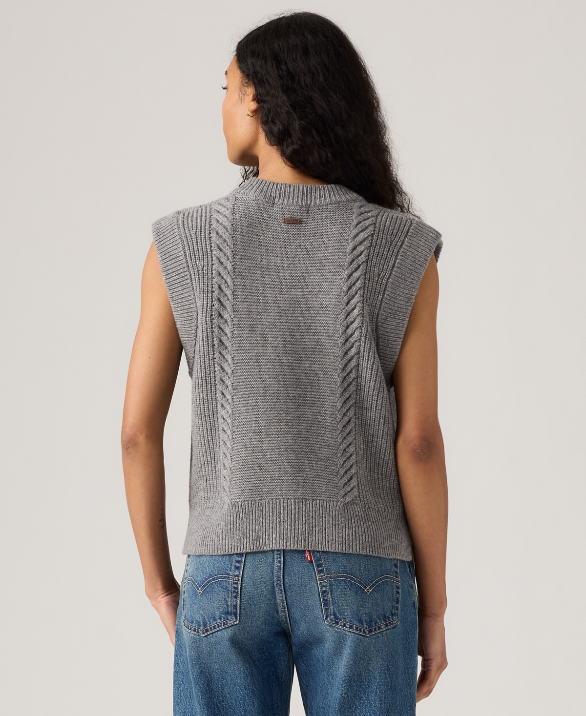 Levi's Ines Cable Sweater Vest In Gray