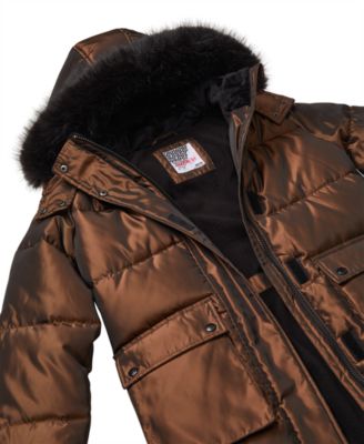 Big Girls' Iridescent Hooded Puffer Jacket