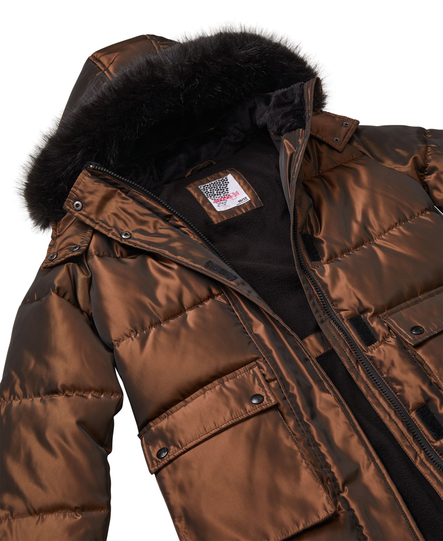Big Girls' Iridescent Hooded Puffer Jacket