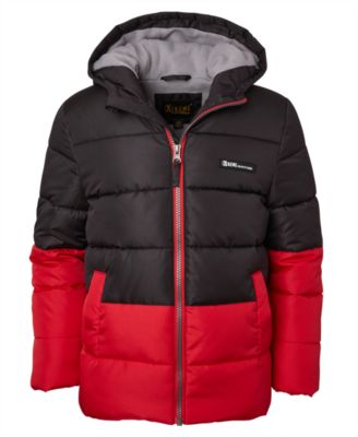 Toddler and Little Boys' Color Blocked Ripstop Puffer Jacket with Beanie
