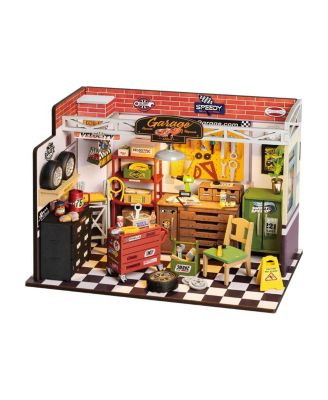 3d Wooden Puzzles DIY Garage Workshop Building Kit, Multicolored, 9.4"5.9"6.7"