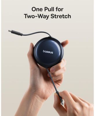 Retractable USB C Cable, 100W 4.9ft USBC to USBC Fast Charging Cable, 6-Stage Length Preset Retractable Type C Charger Cord