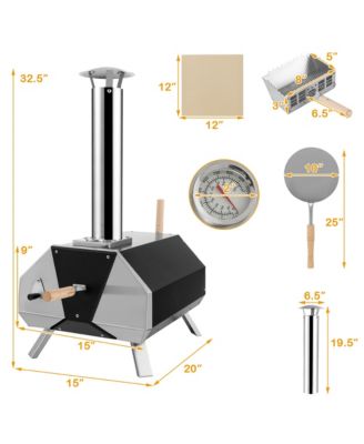 Outdoor Pizza Oven Machine 12'' Pizza  Grill Maker Portable with  Foldable legs