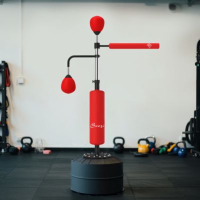 4-in-1 Punching Bag Sd w/ 2 Speedballs, 360° Relax Bar,