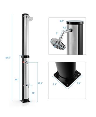 Solar Heated Outdoor Shower with Foot Rinse and 10 Gallon Tank