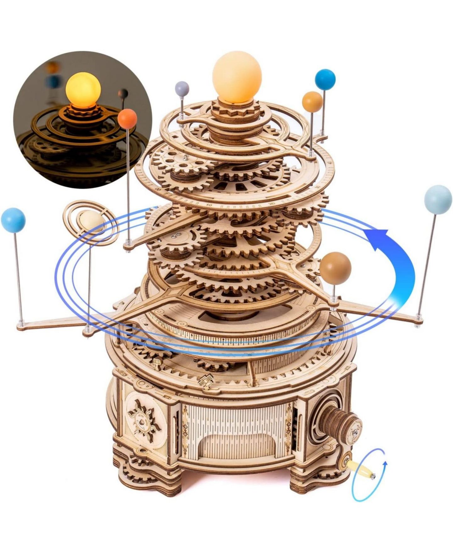 Детские конструкторы Robotime Orrery Solar System Model 316-Piece 3D Wooden Puzzle, Ages 14+ — фото 4